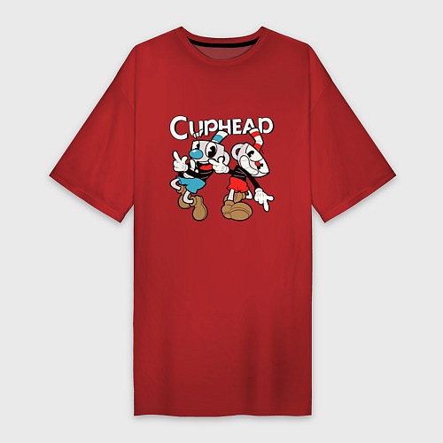 Женская футболка-платье Cuphead - Mugman / Красный – фото 1