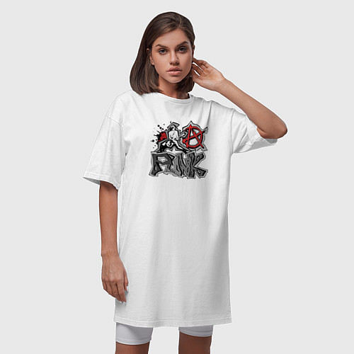 Женская футболка-платье Johny Ramones / Белый – фото 3