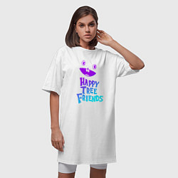 Футболка женская-платье Happy Three Friends - NEON, цвет: белый — фото 2