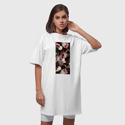 Женская футболка-платье Роза 90х / Белый – фото 3