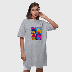 Футболка женская-платье The Beatles Monkeys, цвет: меланж — фото 2