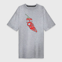Футболка женская-платье Red Hot Chili Peppers Арт, цвет: меланж