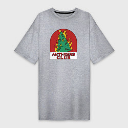 Футболка женская-платье Anti xmas club, цвет: меланж