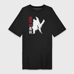 Футболка женская-платье Jiu-jitsu splashes logo, цвет: черный