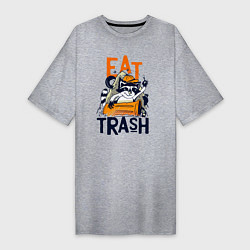 Женская футболка-платье Ешь мусор - мусорная панда