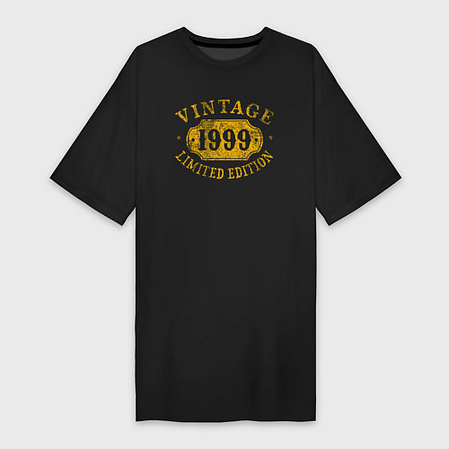 Женская футболка-платье Винтаж 1999 ограниченный выпуск / Черный – фото 1