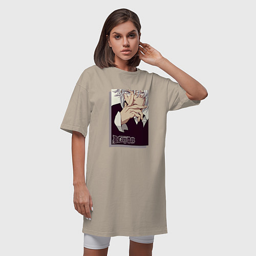 Женская футболка-платье Аллен в очках - D Gray man / Миндальный – фото 3
