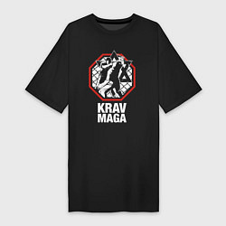 Футболка женская-платье Krav-maga octagon - ring, цвет: черный