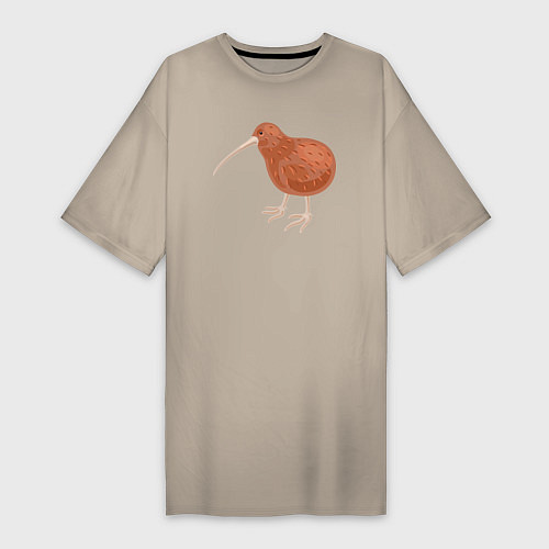 Женская футболка-платье Птица киви / Миндальный – фото 1