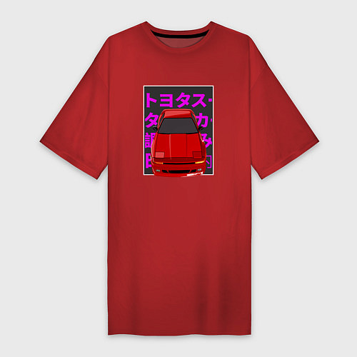 Женская футболка-платье Supra A70 MK3 JDM / Красный – фото 1