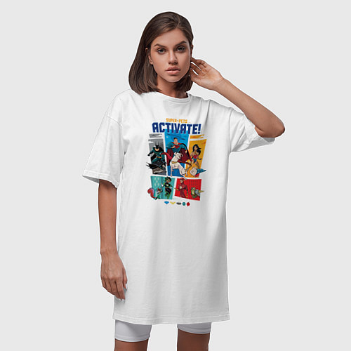 Женская футболка-платье DC Лига Суперпитомцы Вся команда / Белый – фото 3