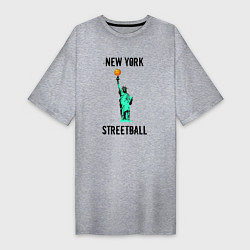 Футболка женская-платье Нью-Йорк Стритбол, цвет: меланж