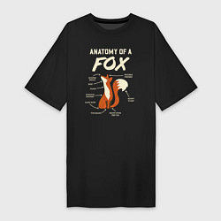 Женская футболка-платье Анатомия лисы