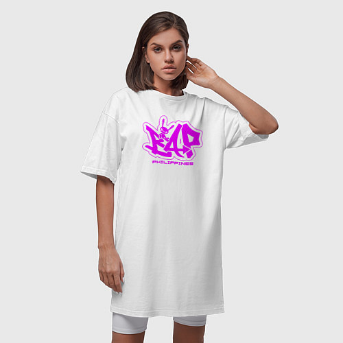 Женская футболка-платье Эмблема группы bap / Белый – фото 3