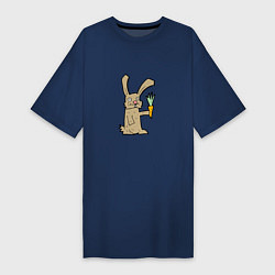 Футболка женская-платье Rabbit & Carrot, цвет: тёмно-синий