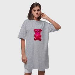 Футболка женская-платье Мармеладный мишка, цвет: меланж — фото 2