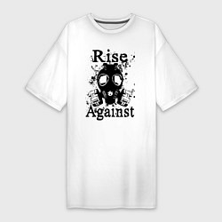 Футболка женская-платье Rise Against rock, цвет: белый