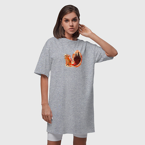 Женская футболка-платье Дух лисы / Меланж – фото 3