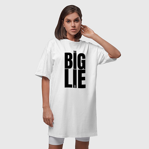 Женская футболка-платье Большая маленькая ложь логотип / Белый – фото 3
