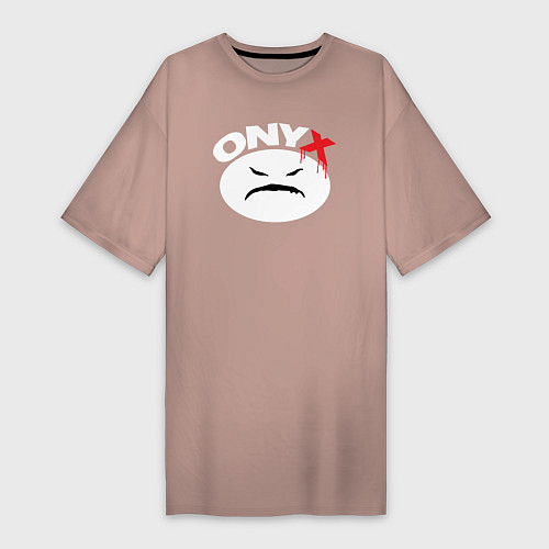 Женская футболка-платье Onyx logo white / Пыльно-розовый – фото 1