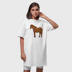 Футболка женская-платье Милая лошадка, цвет: белый — фото 2