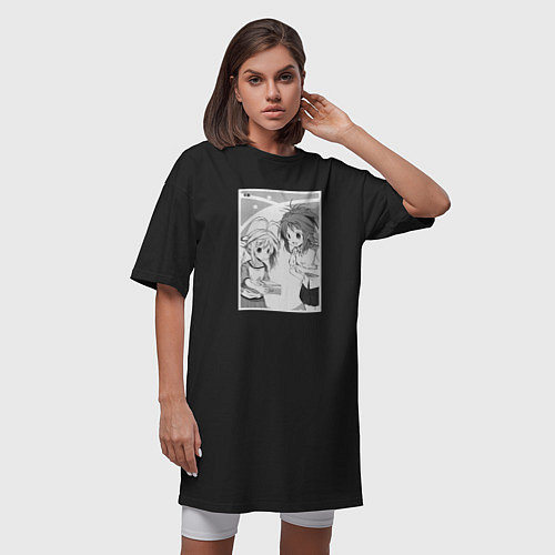 Женская футболка-платье Нацуми и Рэнгэ - Деревенская глубинка / Черный – фото 3