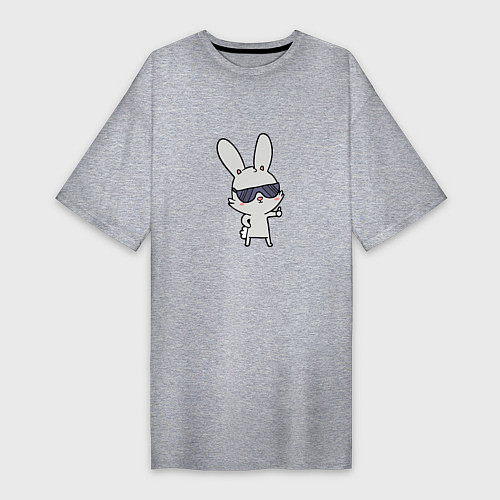 Женская футболка-платье Cool rabbit / Меланж – фото 1