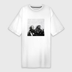 Женская футболка-платье Тупак Шакур & Мэрилин Монро