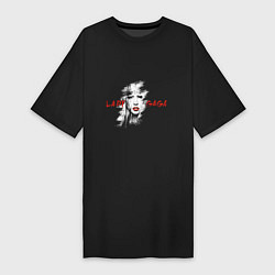 Женская футболка-платье Lady gaga singer
