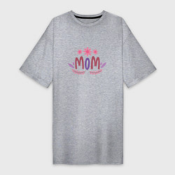 Футболка женская-платье Flowers mom, цвет: меланж