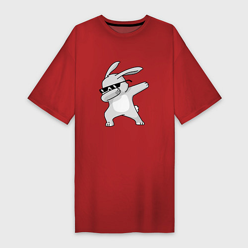 Женская футболка-платье Кролик ДЭБ / Красный – фото 1