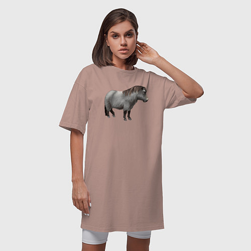 Женская футболка-платье Уэльский пони / Пыльно-розовый – фото 3