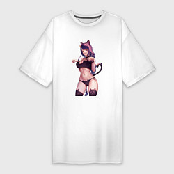 Женская футболка-платье Баал Шогун Райден кошечка - Геншин