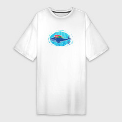 Женская футболка-платье Русалочка и кит