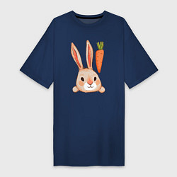 Женская футболка-платье Заяц с морковкой