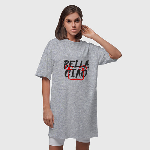 Женская футболка-платье Bella ciao / Меланж – фото 3