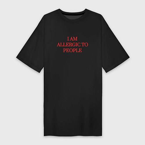 Женская футболка-платье Аллергия на людей / Черный – фото 1