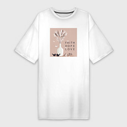 Женская футболка-платье Вера надежда любовь