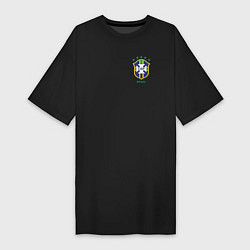Футболка женская-платье Сборная Бразилии, цвет: черный