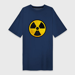 Футболка женская-платье Atomic Nuclear, цвет: тёмно-синий