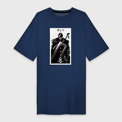 Женская футболка-платье Берсерк аниме Гатс черный мечник