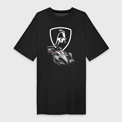 Футболка женская-платье Lamborghini F1 - Italy, цвет: черный