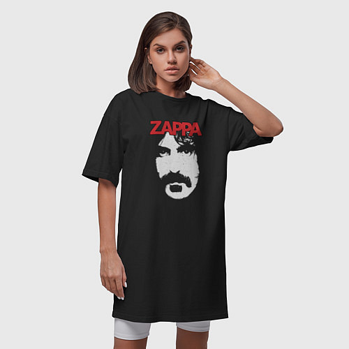 Женская футболка-платье Frank Zappa / Черный – фото 3