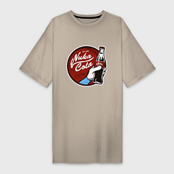 Футболка женская-платье Nuka cola sticker, цвет: миндальный