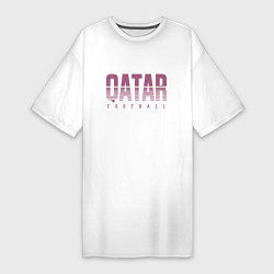 Футболка женская-платье Qatar - football, цвет: белый