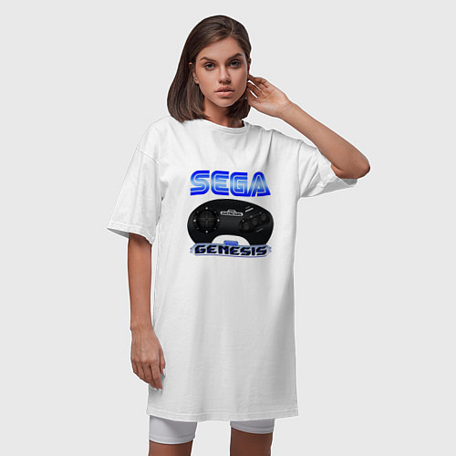 Женская футболка-платье Sega genesis joystick / Белый – фото 3