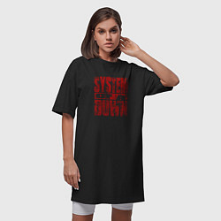 Футболка женская-платье System of a Down ретро стиль, цвет: черный — фото 2