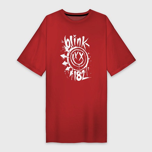 Женская футболка-платье Blink 182 logo / Красный – фото 1