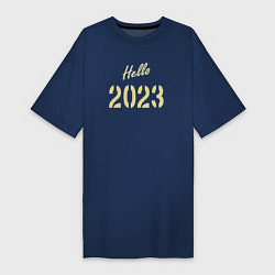 Футболка женская-платье Hello 2023, цвет: тёмно-синий