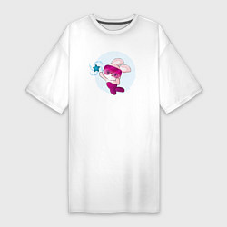Женская футболка-платье Зайка со звездочкой